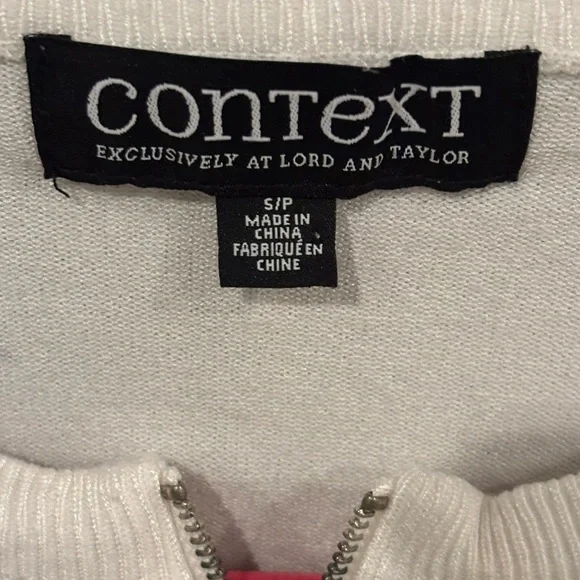 White and Blue Floral Zip-Up Cardigan - Picture 3 of 3